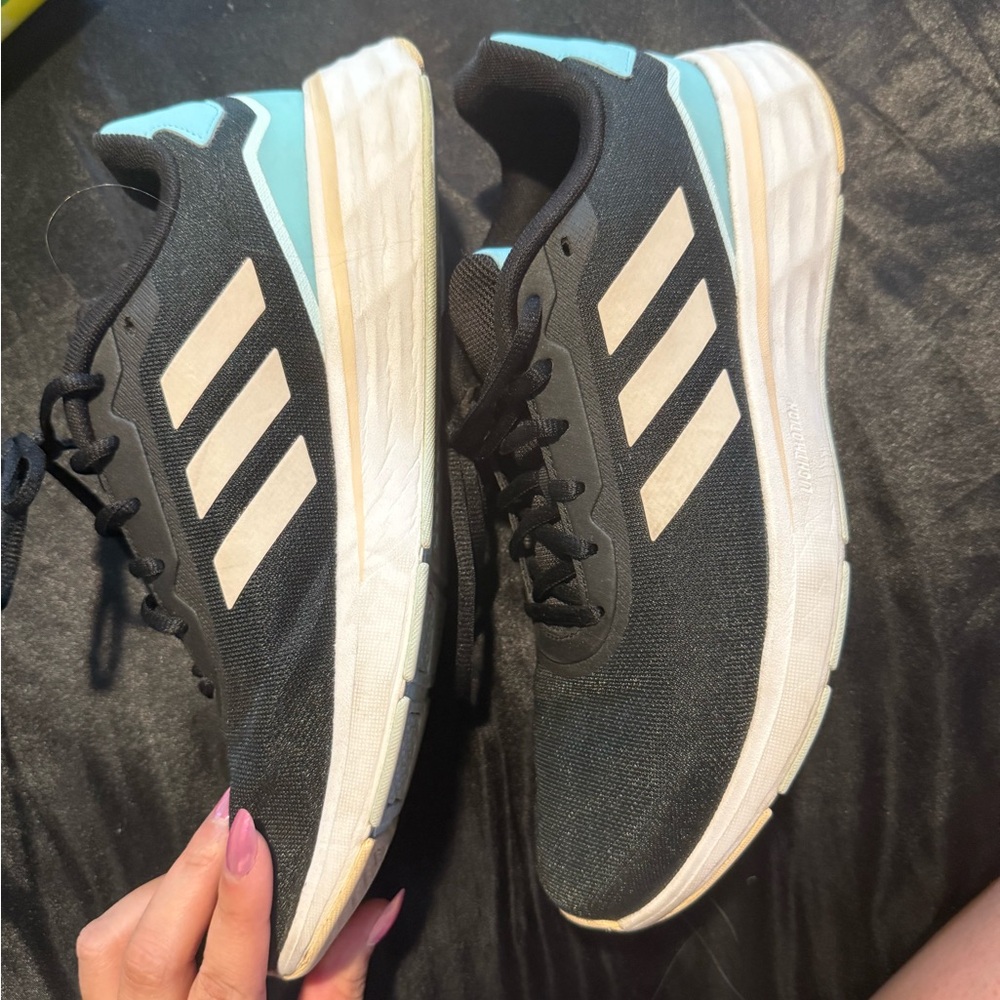 Adidas Women's Black and White Sneakers discounted shipping size 10